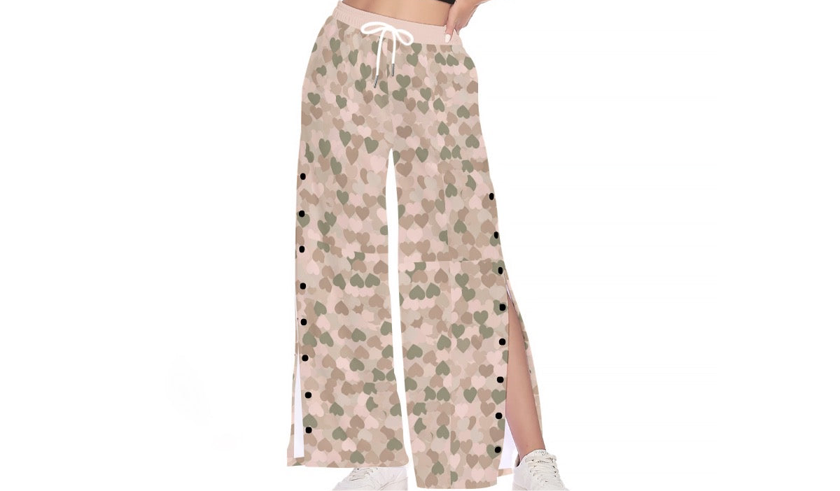 Pink Camoheart Warm Up Pants