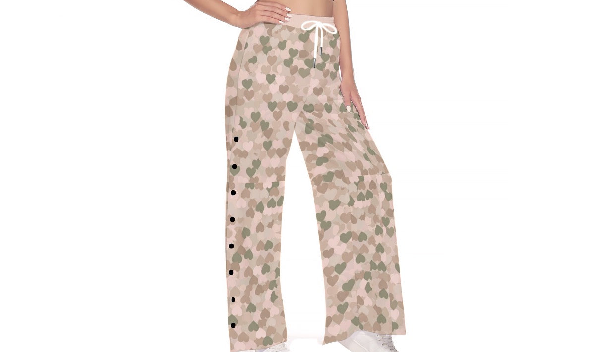 Pink Camoheart Warm Up Pants