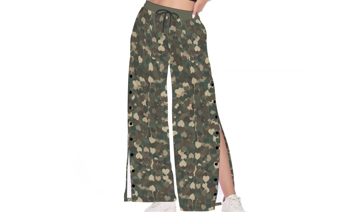Green Camoheart Warm Up Pants