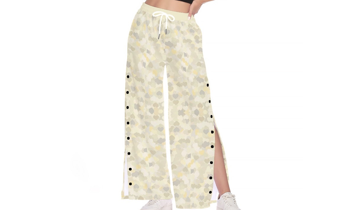 Yellow Camoheart Warm Up Pants
