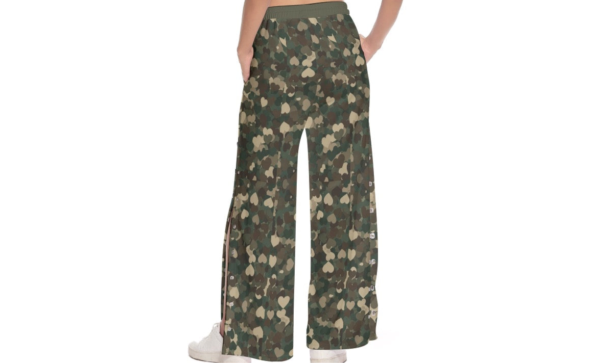 Green Camoheart Warm Up Pants