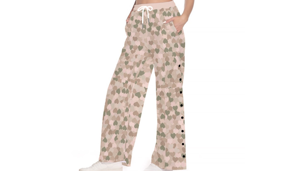 Pink Camoheart Warm Up Pants