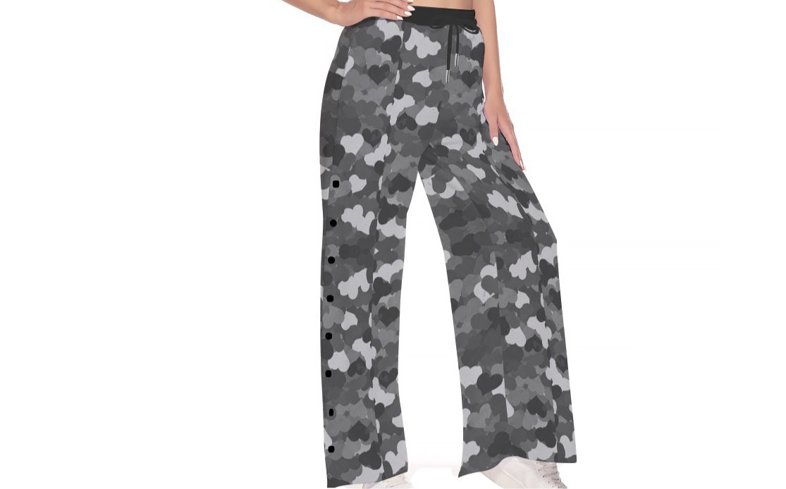 Grey Camoheart Warm Up Pants