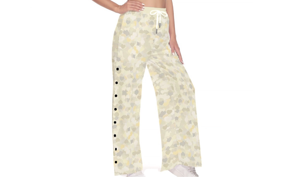 Yellow Camoheart Warm Up Pants